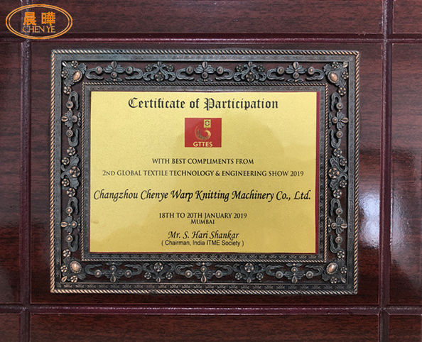La CINA Changzhou Chenye Warp Knitting Machinery Co., Ltd. Certificazioni